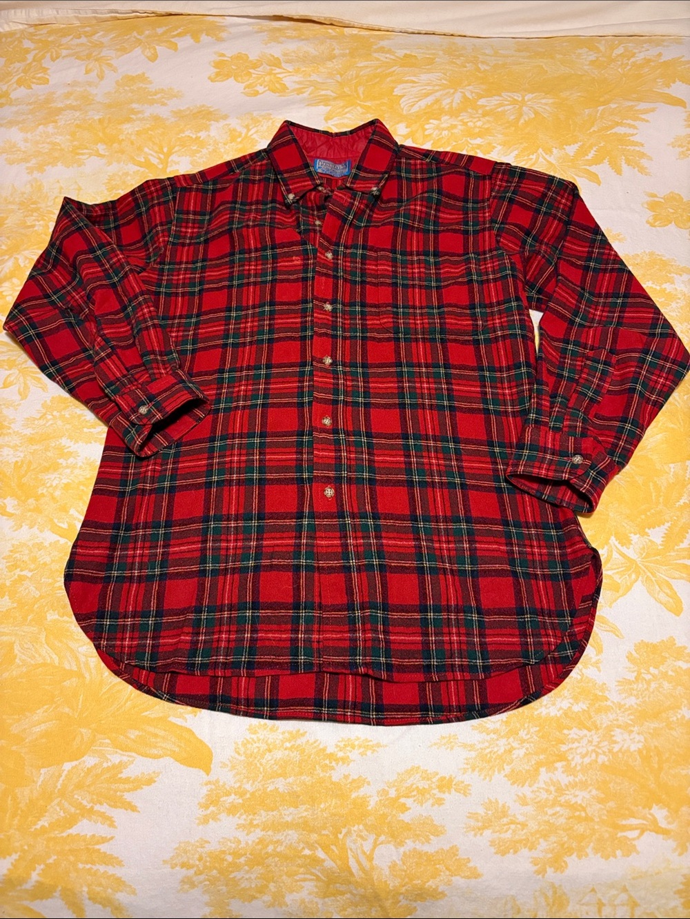 Pendleton Authentic Royal Stewart Tartan Button-Down Shirt- 100-% wool